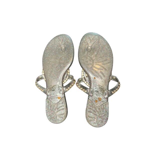 Jack Rogers Silver Glitter Georgica Jelly Whipstick Thong Sandal Size 9 - Picture 7 of 7